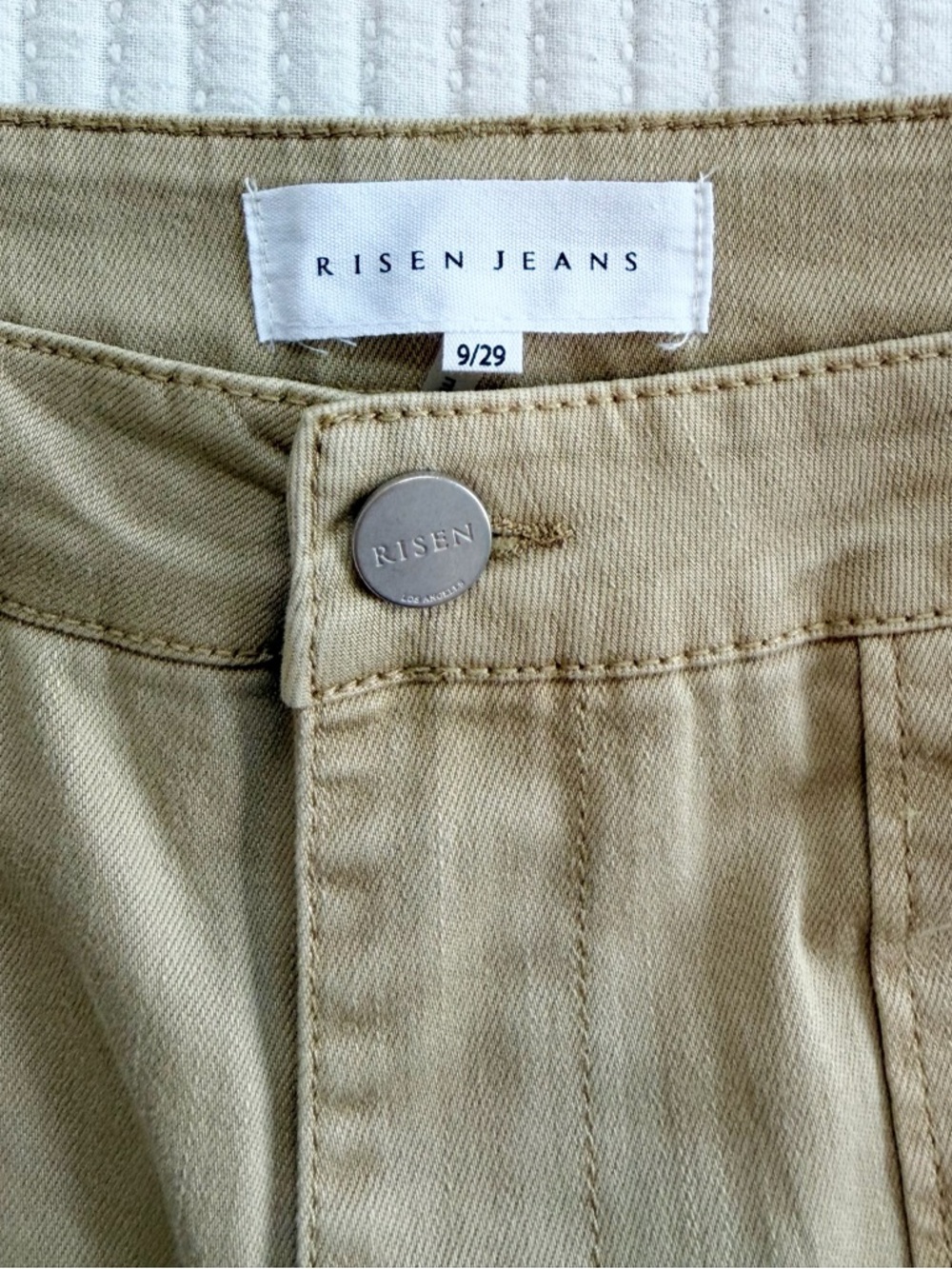 Risen High-Rise Sand Cargo Boyfriend Jeans - Picture 6 of 10